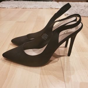 Mix No 6 Black Suede Strappy Heels